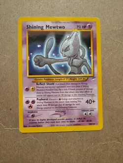 Shining Mewtwo Holo MP Secret Rare Card 109/105 Neo Destiny - Image 1