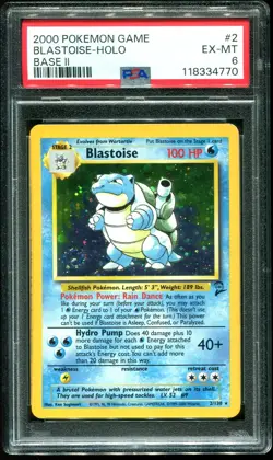 PSA 6 Blastoise Holo Rare Base Set 2 2000 Pokemon Card #2 - Image 1