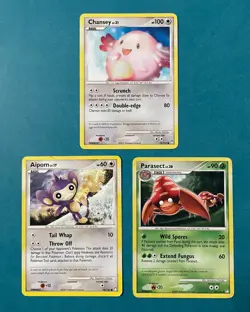 Pokemon TCG: Mysterious Treasures Lot with Chansey, Regular, HP (3 Cards) - Image 1