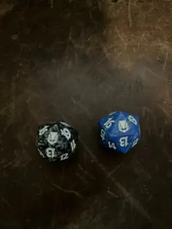 MTG Magic - Darksteel - Blue + Black Spindown Die - 20 Sided Dice Life Counter - Image 1