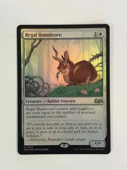 Regal Bunnicorn Wilds of Eldraine Foil Magic the Gathering MTG - Image 1