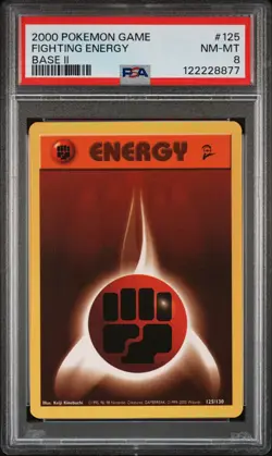 2000 POKEMON BASE SET 2 #125 FIGHTING ENERGY PSA 8 - Image 1
