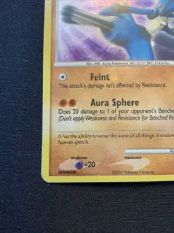 2007 Pokemon, D&P Trainer Kit, #3/11 Lucario Lv. 30, Holo Rare (b) MP Card - Image 5