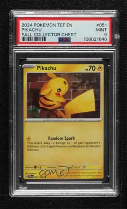 Cosmos Holo - Pikachu Pokemon SV05: Temporal Forces PSA 9 MINT - Image 1