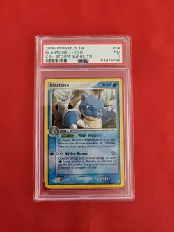 Pokemon: Blastoise #14/100 Holo Crystal Guardians Storm Surge Theme - PSA 7 -D18 - Image 1