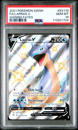 2020 Pokemon Lapras V - Shining Fates: Shiny Vault - SV110/SV122 - PSA 10 Gem MT - Image 2