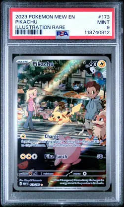 2023 POKEMON MEW EN-151 ILLUSTRATION RARE #173 PIKACHU PSA 9 - Image 1