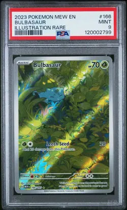 2023 POKEMON MEW EN-151 ILLUSTRATION RARE #166 BULBASAUR PSA 9 - Image 1