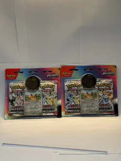 Pokemon TCG Prismatic Evolutions 2 Pack Pokemon Day Blisters & Poster - Lot of 3 - Image 2