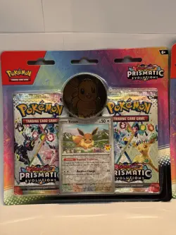 Pokemon TCG Prismatic Evolutions 2 Pack Pokemon Day Blisters & Poster - Lot of 3 - Image 3