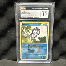 CGC GEM 10 Pokemon Poliwag STAFF Promo 2010 City Championships 58/95 Unleashed - Image 1