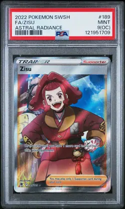 2022 POKEMON SWORD & SHIELD ASTRAL RADIANCE #189 FULL ART/ZISU PSA 9 OC - Image 1