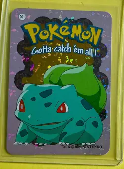 BULBASAUR Pokemon Vending Prism Japan Holo Vintage Sticker Nintendo 2000 Foil NM - Image 1