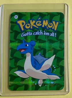 LAPRAS Pokemon Vending Prism Japan Holo Vintage Sticker Nintendo 2000 Foil NM - Image 1