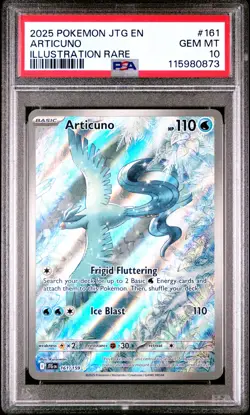 2025 POKEMON JTG EN-JOURNEY TOGETHER ILLUSTRATION RARE #161 ARTICUNO PSA 10 - Image 1