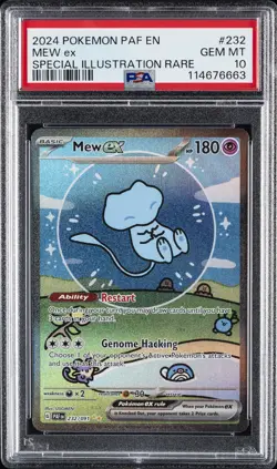 2024 POKEMON PAF EN-PALDEAN FATES SPECIAL ILLUSTRATION RARE #232 MEW EX PSA 10 - Image 1