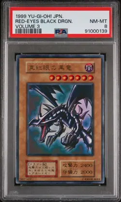 1999 Yu-Gi-Oh! Japanese Volume 3 Red-Eyes Black Dragon PSA 8 NM-MT - Image 1
