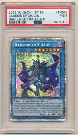 2022 YU-GI-OH! 1ST EDITION ILLUSION OF CHAOS BACH STARLIGHT RARE #EN034 PSA 9 - Image 1
