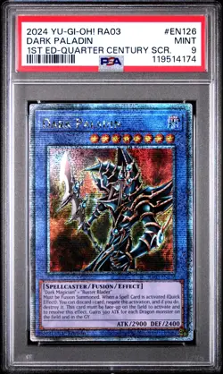 YU-GI-OH! RA03-QUARTER CENTURY BONANZA EN126 DARK PALADIN EDITION QCR PSA 9 - Image 1