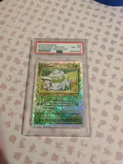 Pokemon TCG Bulbasaur Reverse Holo Card Legendary Collection 68/110 PSA 8 - Image 2