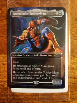 Marvel Legends Magic the Gathering Spectacular Spider-Man Card Battle Damaged - Image 1
