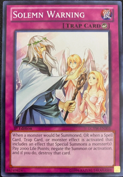 Solemn Warning LCYW-EN301 1st Edition COMMON YuGiOh TCG Card - Image 1