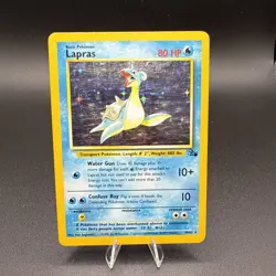 Pokemon TCG Lapras Fossil Holo Unlimited Rare Card 10/62 LP WOTC - Image 1