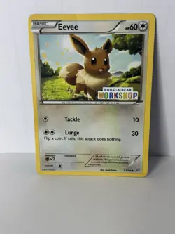 Build a Bear Pokemon Card Workshop Eevee Promo Trading 63/98 Stamped! NM - Image 1