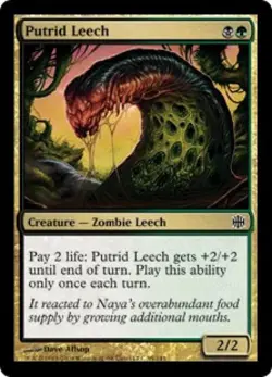 Putrid Leech -Foil Light Play MTG Alara Reborn - Image 1