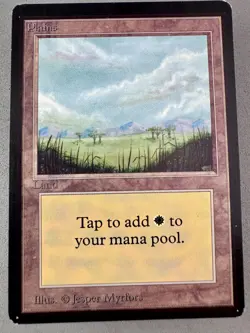 Limited Edition Beta MTG Plains (B)-MP Very Good-Magic the Gathering-White Spot - Image 1