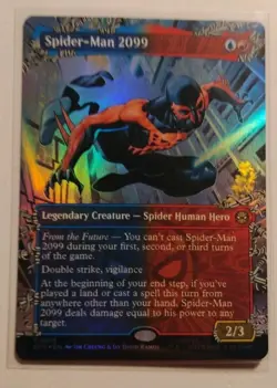 FOIL Spider-Man 2099 (0216) (Borderless) Marvel's Spider-Man MTG - Image 1