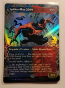 FOIL Spider-Man 2099 (0216) (Borderless) Marvel's Spider-Man MTG - Image 2