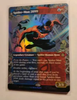 FOIL Spider-Man 2099 (0216) (Borderless) Marvel's Spider-Man MTG - Image 3