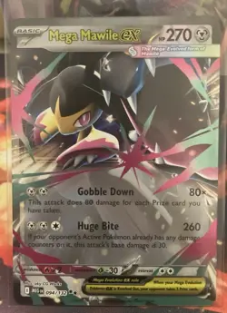 Mega Mawile Ex 094/132 Mega Evolution Pokemon TCG NM/Mint Pack Fresh Double Rare - Image 1