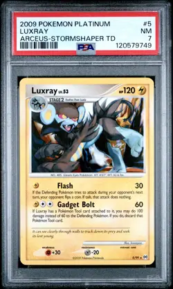 2009 POKEMON PLATINUM ARCEUS STORMSHAPER THEME DECK #5 LUXRAY PSA 7 - Image 1