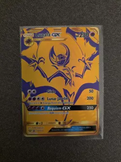 Lunala GX SM103A - Sun & Moon Blackstar Promo Gold Full Art Pokemon TCG 2019 NM - Image 1