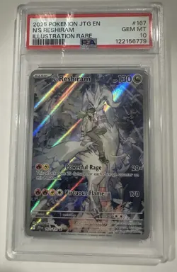 2025 Pokemon Journey Together N's Reshiram 167/159 Illustration Rare PSA 10 - Image 1