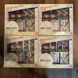 2025 Bandai One Piece Trading Cards Illustration Box Volume 2 Bundle Lot Of 4 - Image 1