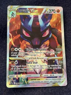 Pokemon TCG Lucario Vstar SWSH 291 Sword & Shield Promo Cards Holo Alt Art L2 - Image 1