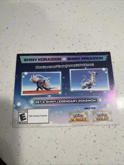 Shiny Koraidon & Miraidon Code Card Pokemon Scarlet Violet - Image 1