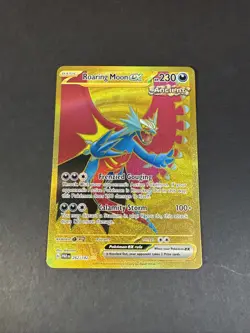 Pokemon Card TCG - Roaring Moon ex 262/182 Hyper Rare Gold Paradox Rift - Image 1