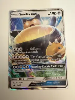 Pokemon Snorlax GX SM05 Black Star Promo Holo Card Sun & Moon TCG - Image 1