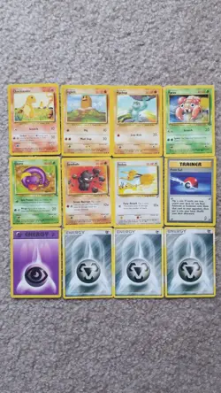 Pokemon 1999 TCG Base Set Jungle Fossil 12 Card Lot WOTC Vintage PROMO ENERGIES - Image 1