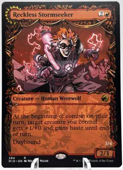 Reckless Stormseeker / Storm-Charged Slasher 294 Showcase Midnight Hunt MTG NM - Image 1