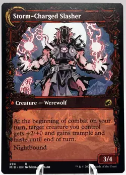 Reckless Stormseeker / Storm-Charged Slasher 294 Showcase Midnight Hunt MTG NM - Image 2