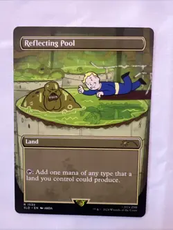 MTG Magic The Gathering SLD Secret Lair Fallout Borderless #1535 Reflecting Pool - Image 1
