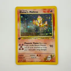 Pokemon TCG Blaine’s Moltres 1st Edition Holo Rare 1/132 MP Swirl WOTC - Image 2