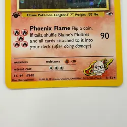 Pokemon TCG Blaine’s Moltres 1st Edition Holo Rare 1/132 MP Swirl WOTC - Image 4