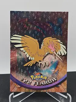 1999 Topps Pokemon Tv Animation #22 Fearow Black Logo Flame Foil Set Break - Image 1