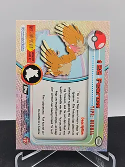 1999 Topps Pokemon Tv Animation #22 Fearow Black Logo Flame Foil Set Break - Image 2